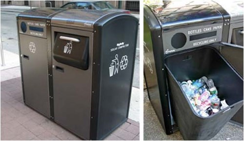 Thùng rác tự nén sử dụng năng lượng mặt trời