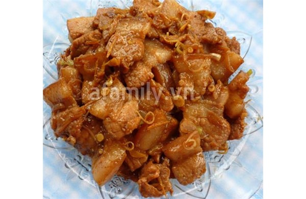 Thịt ba chỉ chưng mắm tép