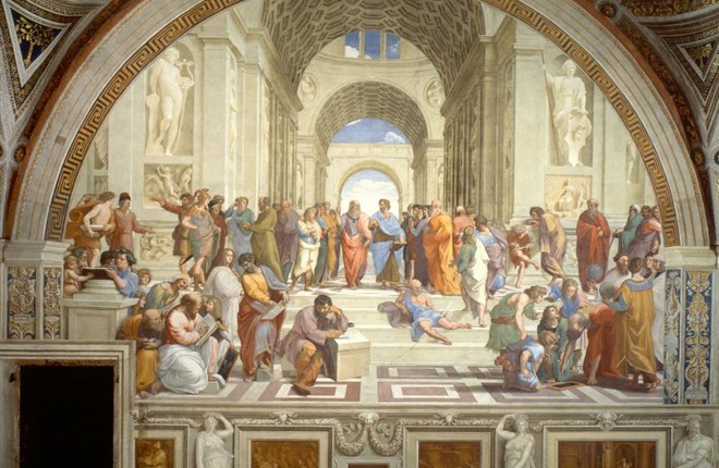 Cuộc tranh luận giữa Plato và Aristotle trong kiệt tác “Học viện Athens”
