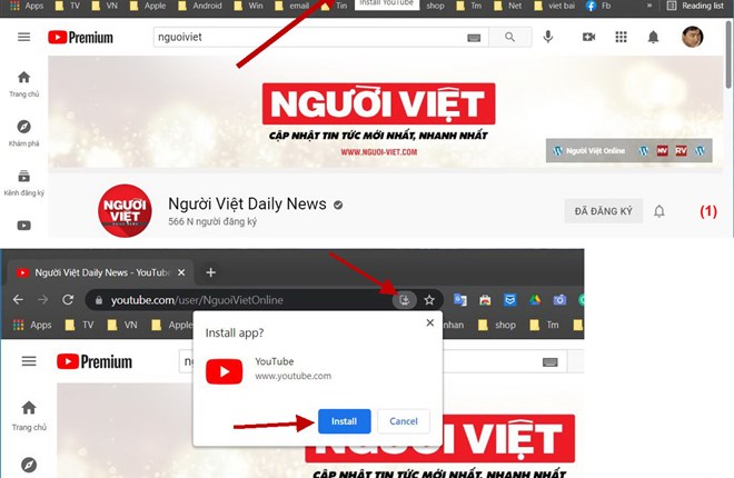 Cài app YouTube trên máy tính Windows 10