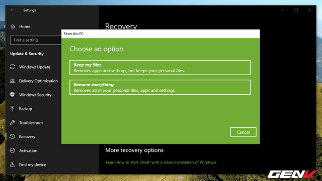 Windows 10 cung cấp sẳn 04 lựa chọn “làm tươi” lại hệ điều hành - 5