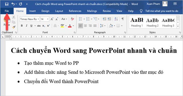 Hướng dẫn chuyển nội dung Word sang PowerPoint tự động - 1